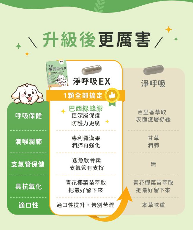 淨呼吸EX升級配方更厲害。