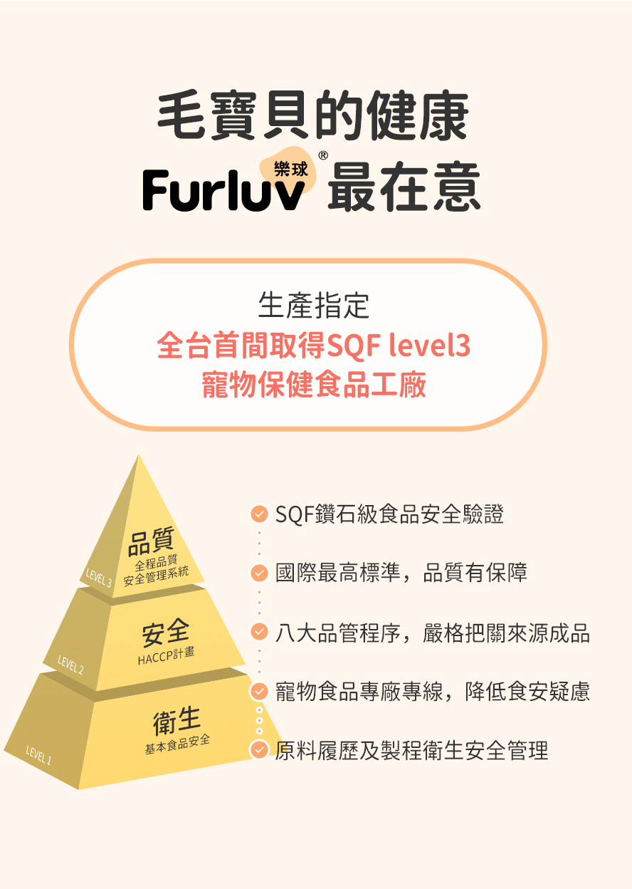 SQF鑽石級食安品質寵物保健工廠，安全更保障