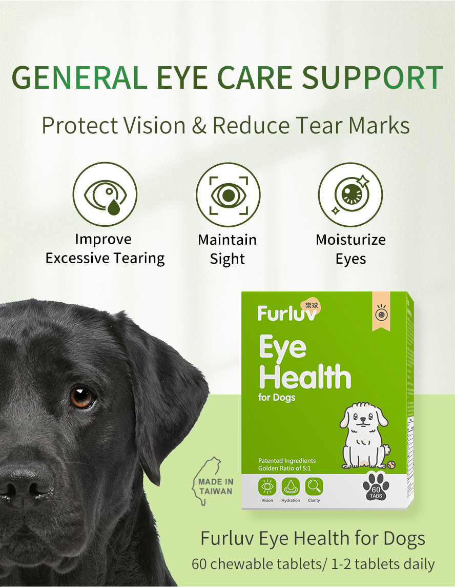 Furluv Eye Health for Dogs is a general eye care support to protect dog's vision & reduce tear marks