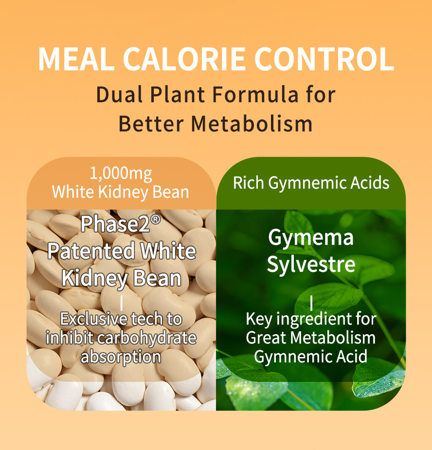 SiimHeart White Kidney Bean has 1000mg white kidney bean and rich in gymnemic acids to inhibit carbohydrates turn into fat and boost carbohydrates metabolism.