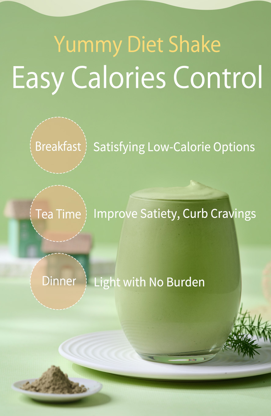 Matcha Diet Shake is a low-calories meal option which suitable to drink to replace any meal to curb cravings.