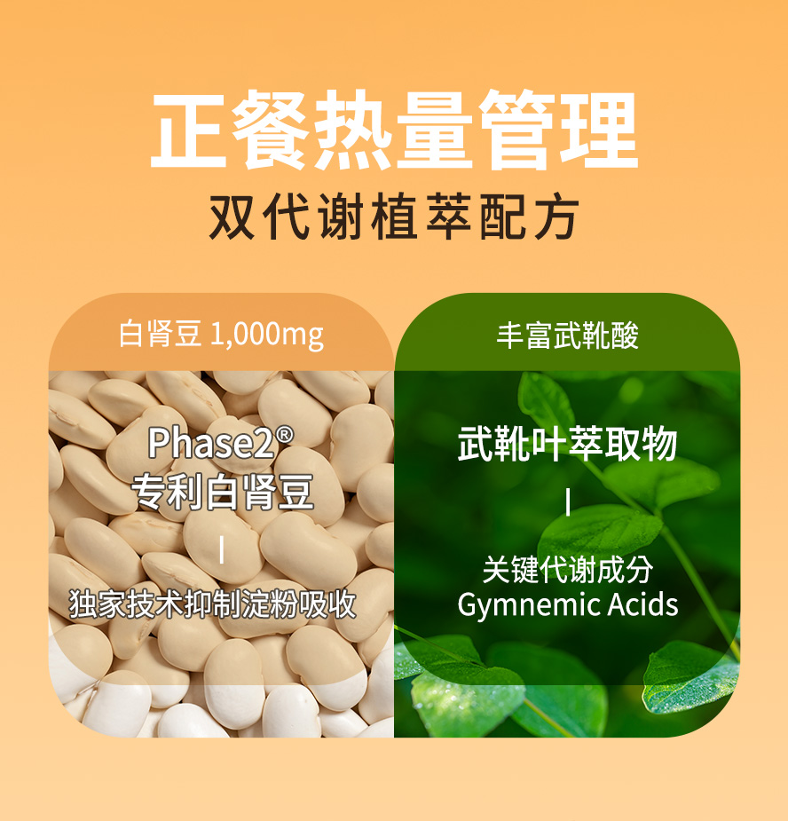 莳心白肾豆专业配方，帮助抑制吸收、稳定血糖。