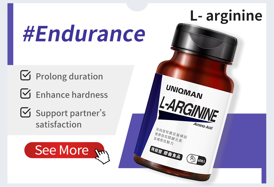 Supplementation to enhance man's endurance and longetivity, longer performance, more pleasure with  L-arginine