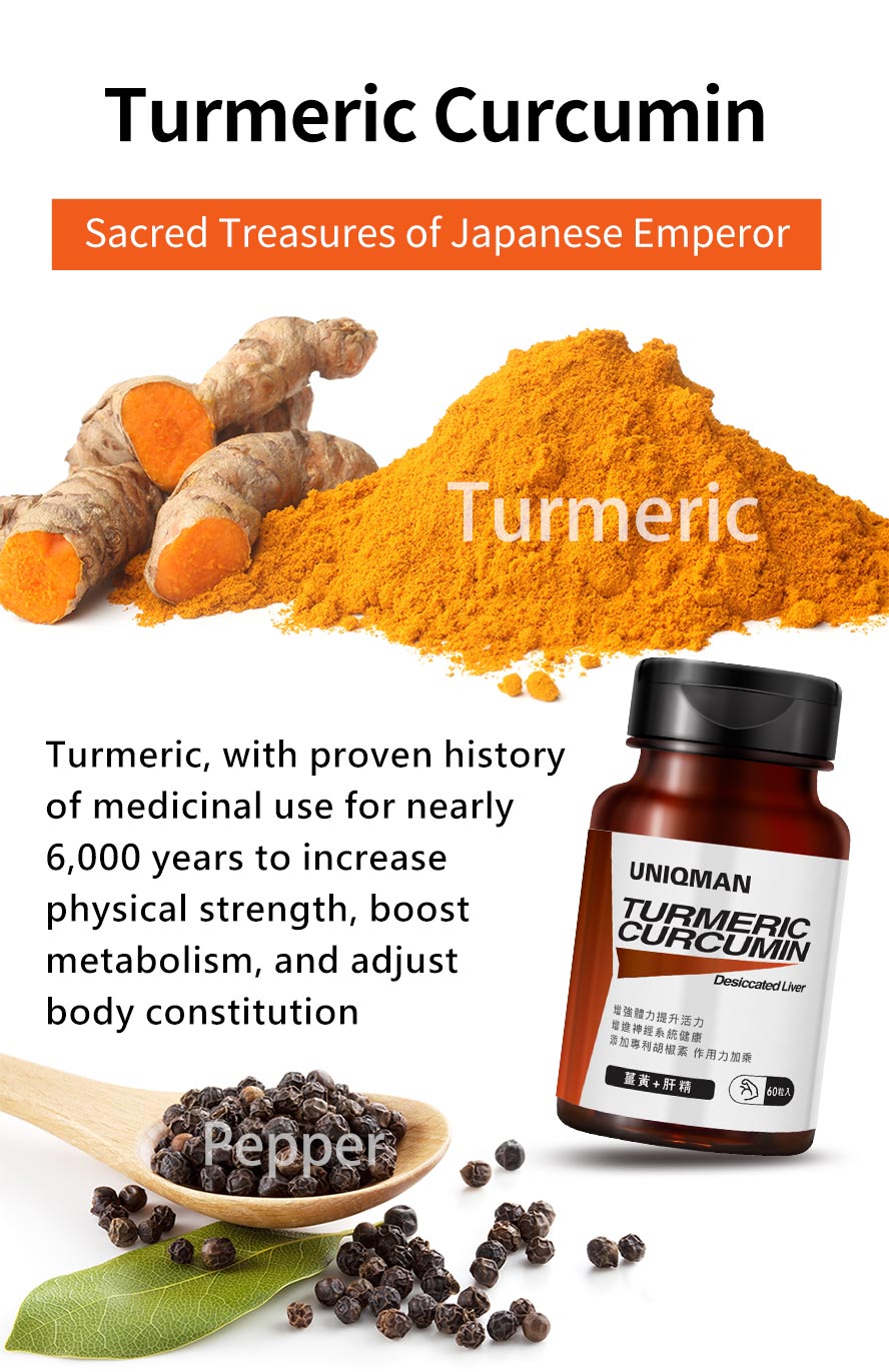 UNIQMAN Turmeric Curcumin contains piperine to enhance nutrient absorption