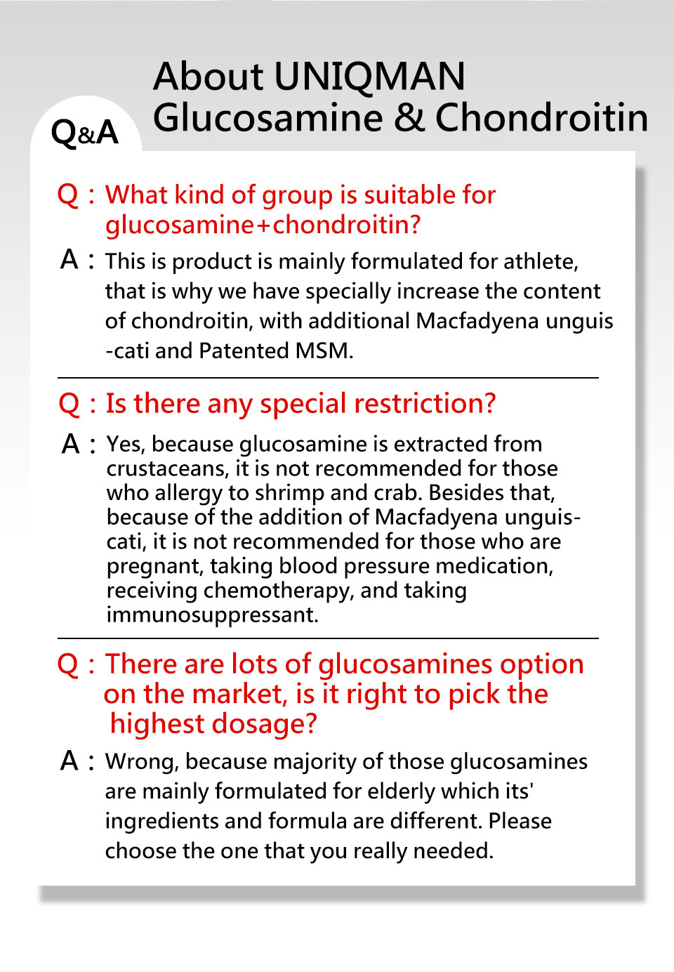 High purity and low sodium intake compare to Glucosamine Sulfate