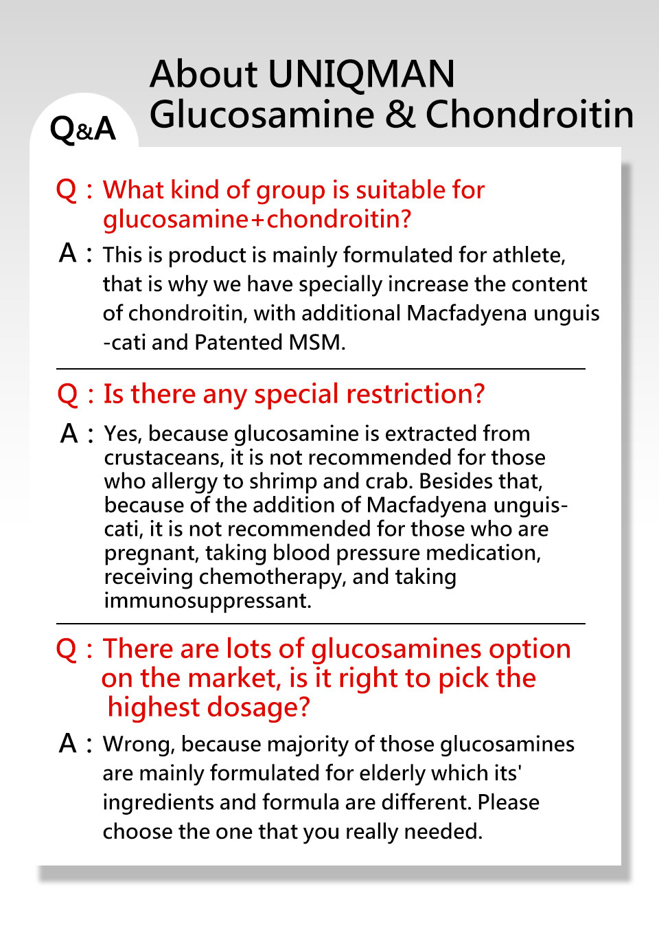 High purity and low sodium intake compare to Glucosamine Sulfate