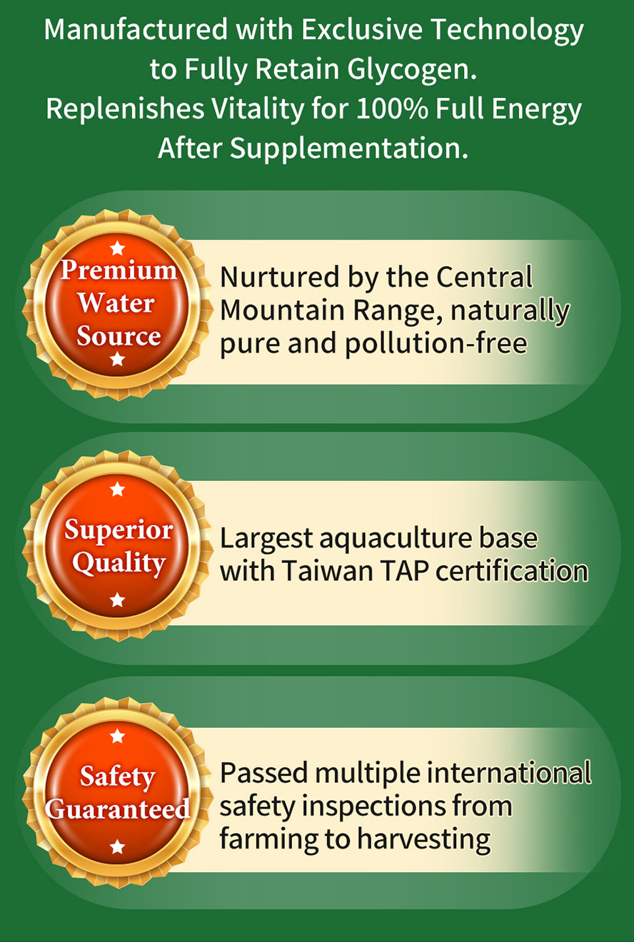 Premium-grade Golden Clam: Pure, unpolluted, and safety-certified for natural vitality.
