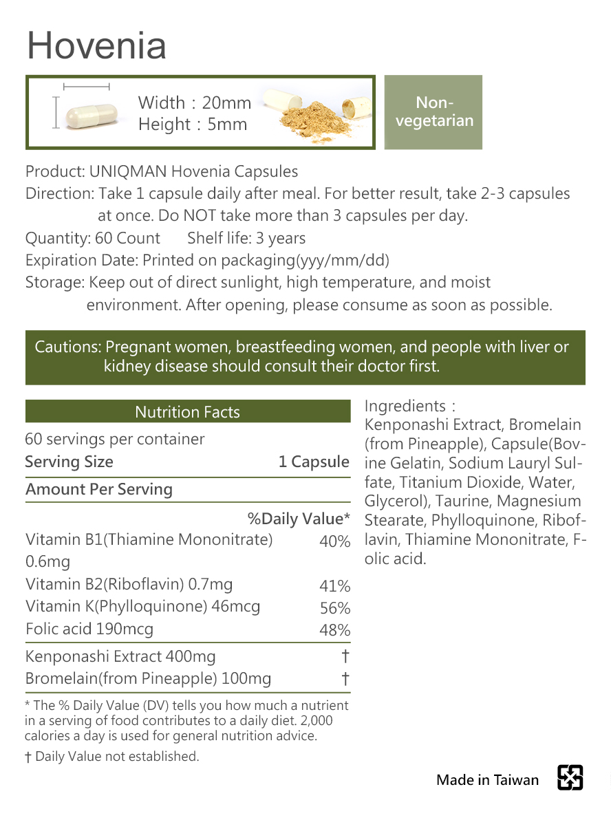 UNIQMAN Hovenia helps digesting