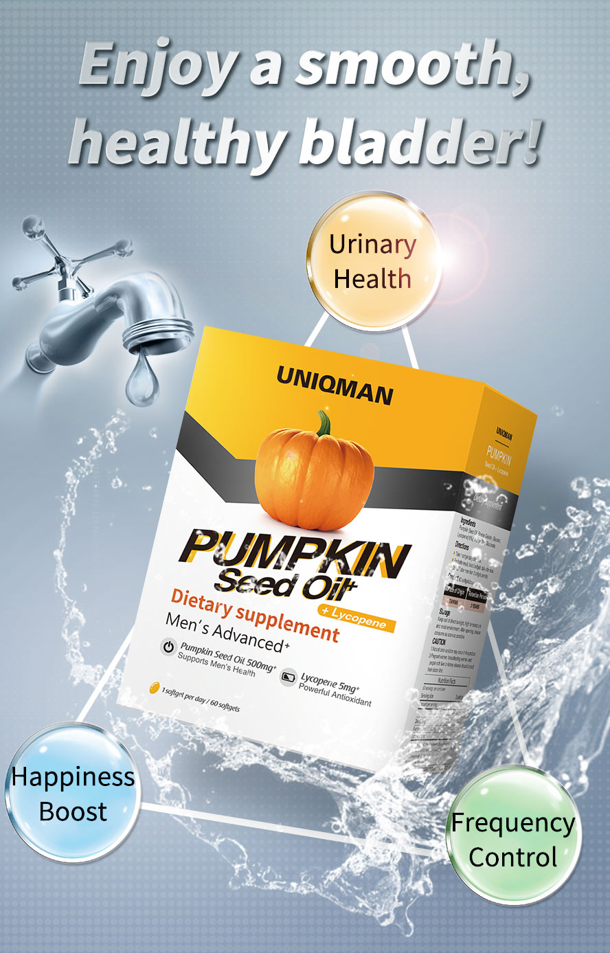 UNIQMAN passed safety certifications, consuming pumpkin seed oil does not have any side effects