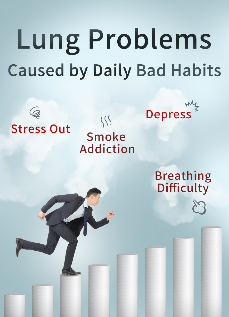 Stress out, depress, smoke addiction & breathing difficulty cause lung problems