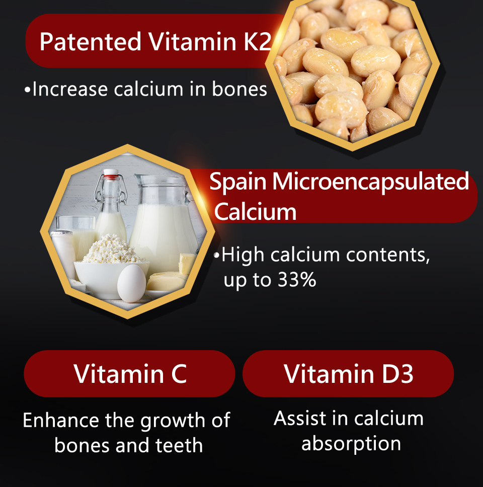 Calcium deficiency causes the bones to become brittle, take UNIQMAN Essence of Ostrich Capsules to support bone health.