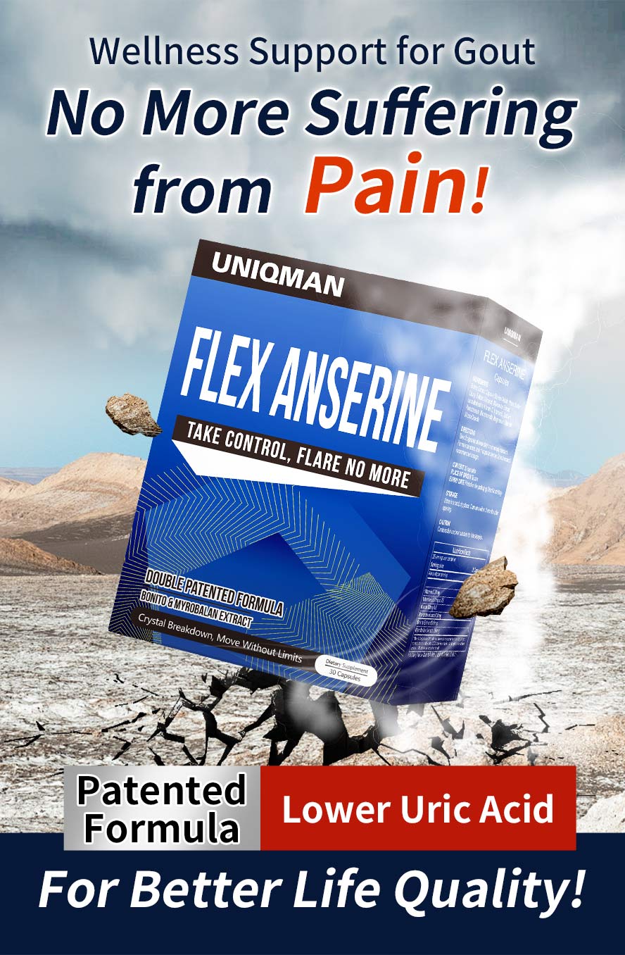 UNIQMAN Flex Anserine is a wellness support for gout for uric acid cleanse prupose.