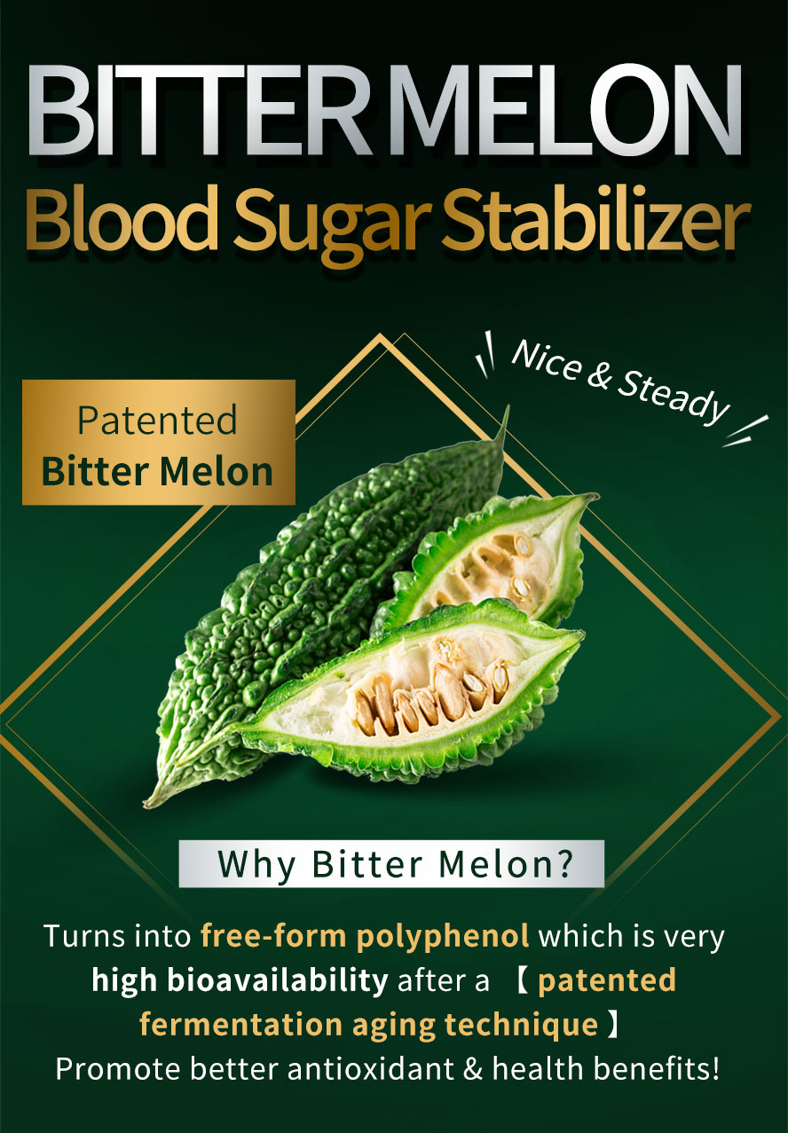 Patented biter melon contains 5X free-form polyphenol wih high bioavalability to promote antioxidant & health benefits