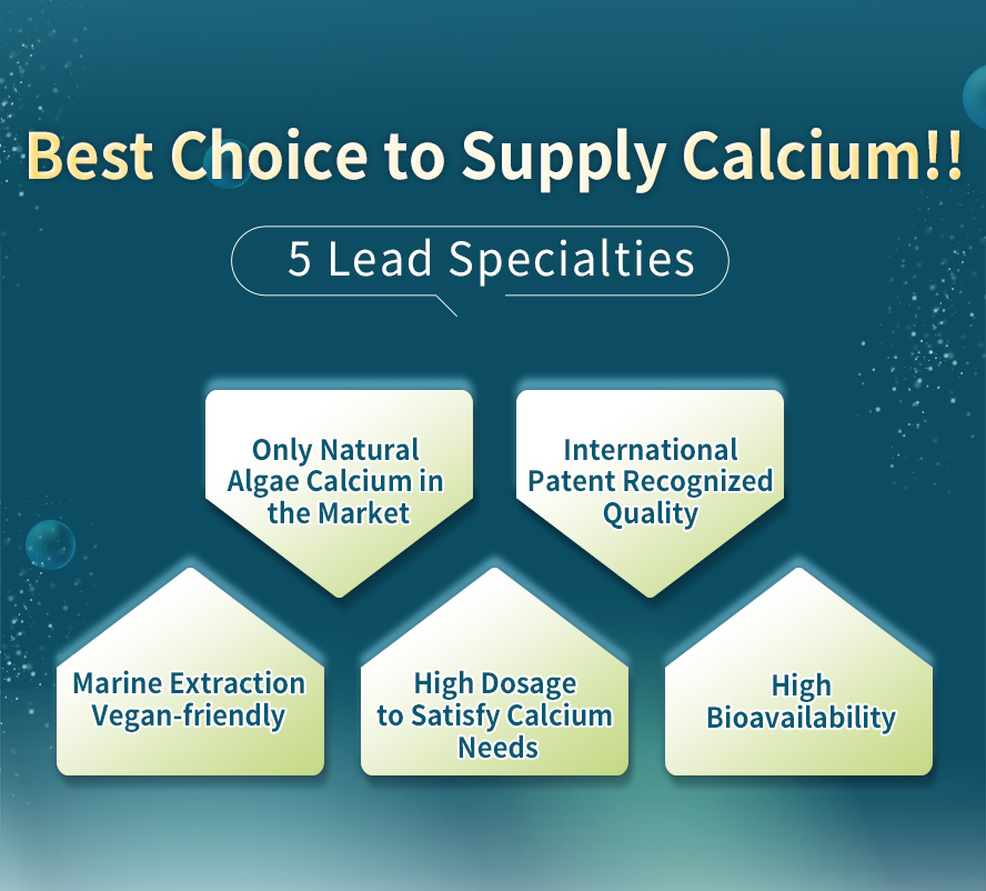 UNIQMAN Algae Calcium is the only natural algae calcium in the market with highest calcium dosage & patented quality