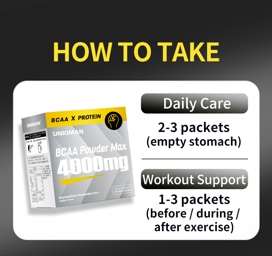 How to take UNIQMAN BCAA Poweder Max 4000mg.