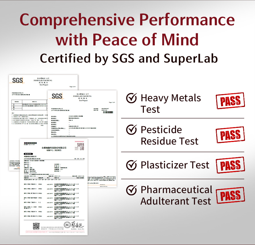 Safety Guaranteed: UNIQMAN Black Maca is SGS certified, free of western medicine and heavy metals. Safe for consumption.