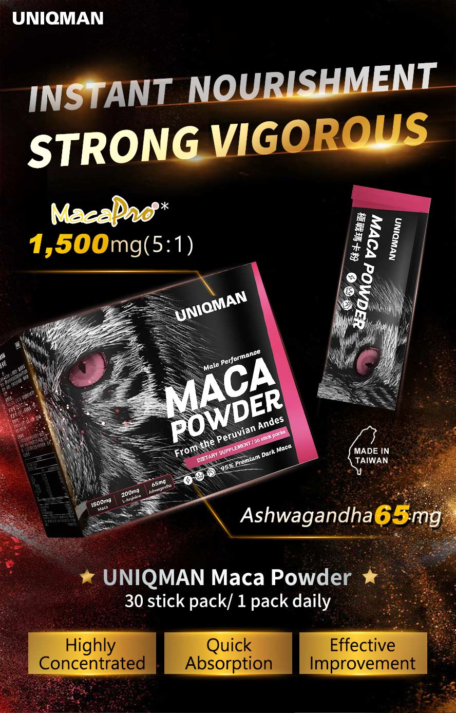 UNIQMAN Maca Powder improves your sexual performance.