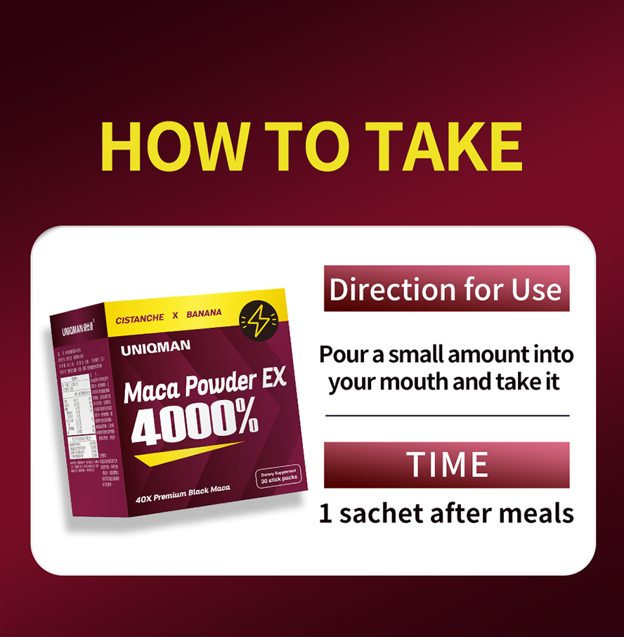 One pack of 40X Black Maca Powder EX a day restores vitality and maintains male strength