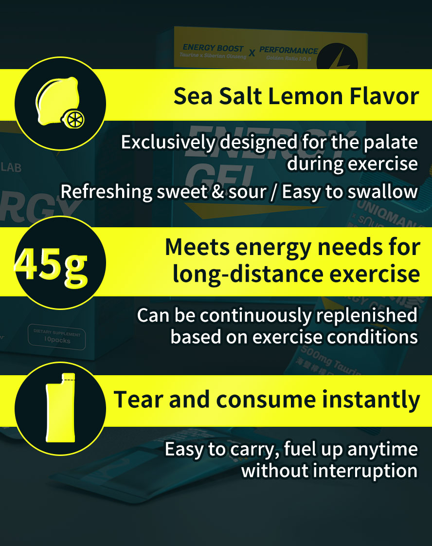 Refreshing sea salt lemon flavor, light and easy during exercise