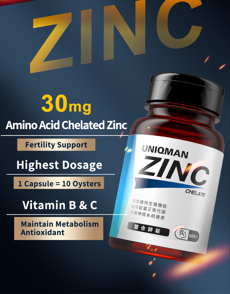 UNIQMAN Zinc with absorption rate more than 95% to enhance reproductive ability
