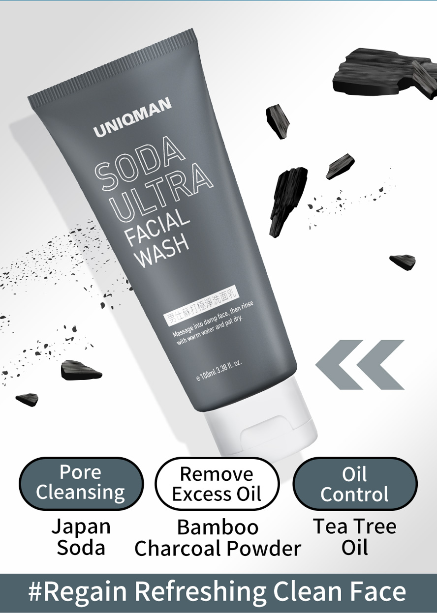 Specialized fash wash for men with pore cleansing and oil control purpose.