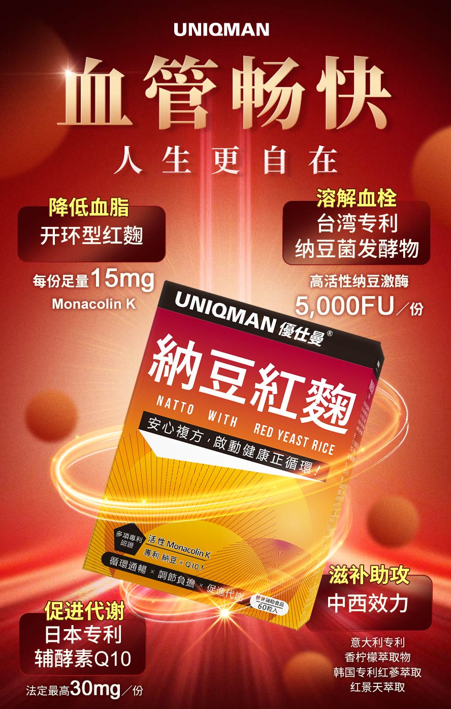 吃什么保健品保护心脏:吃顶级纳豆红麴促进代谢,维持血管弹性健康