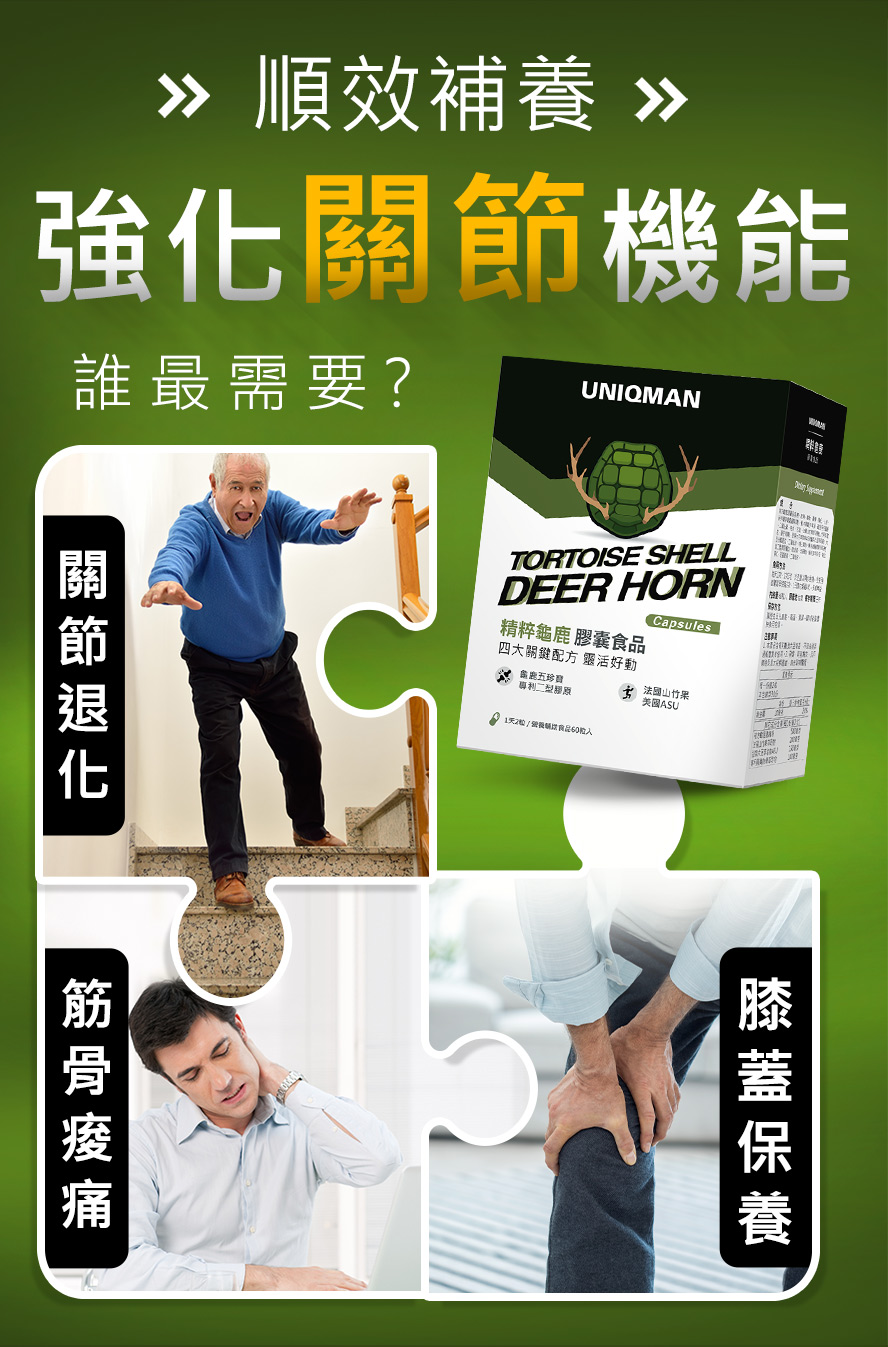 專利二型膠原UCII可以潤滑補足軟骨所需.