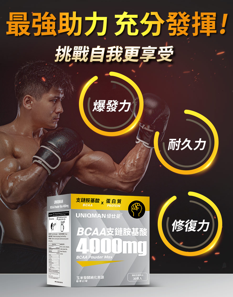 BCAA讓運動過程充滿能量、爆發力