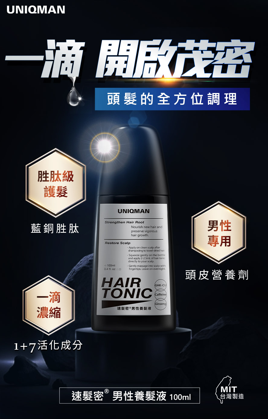 專為男性設計的養髮液