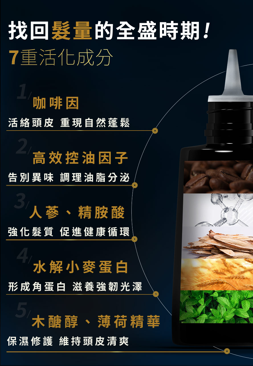 加入咖啡因有助強健髮根