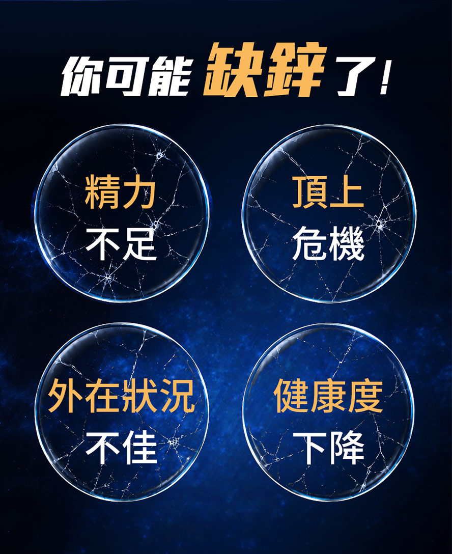 缺鋅時常見的疲倦與精神不濟、精力不足、頂上稀疏等身體警訊