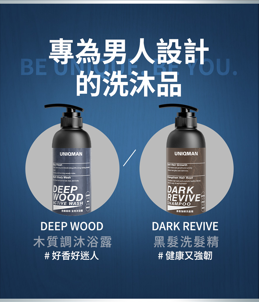 專為男人設計，打造髮健康與迷人體香