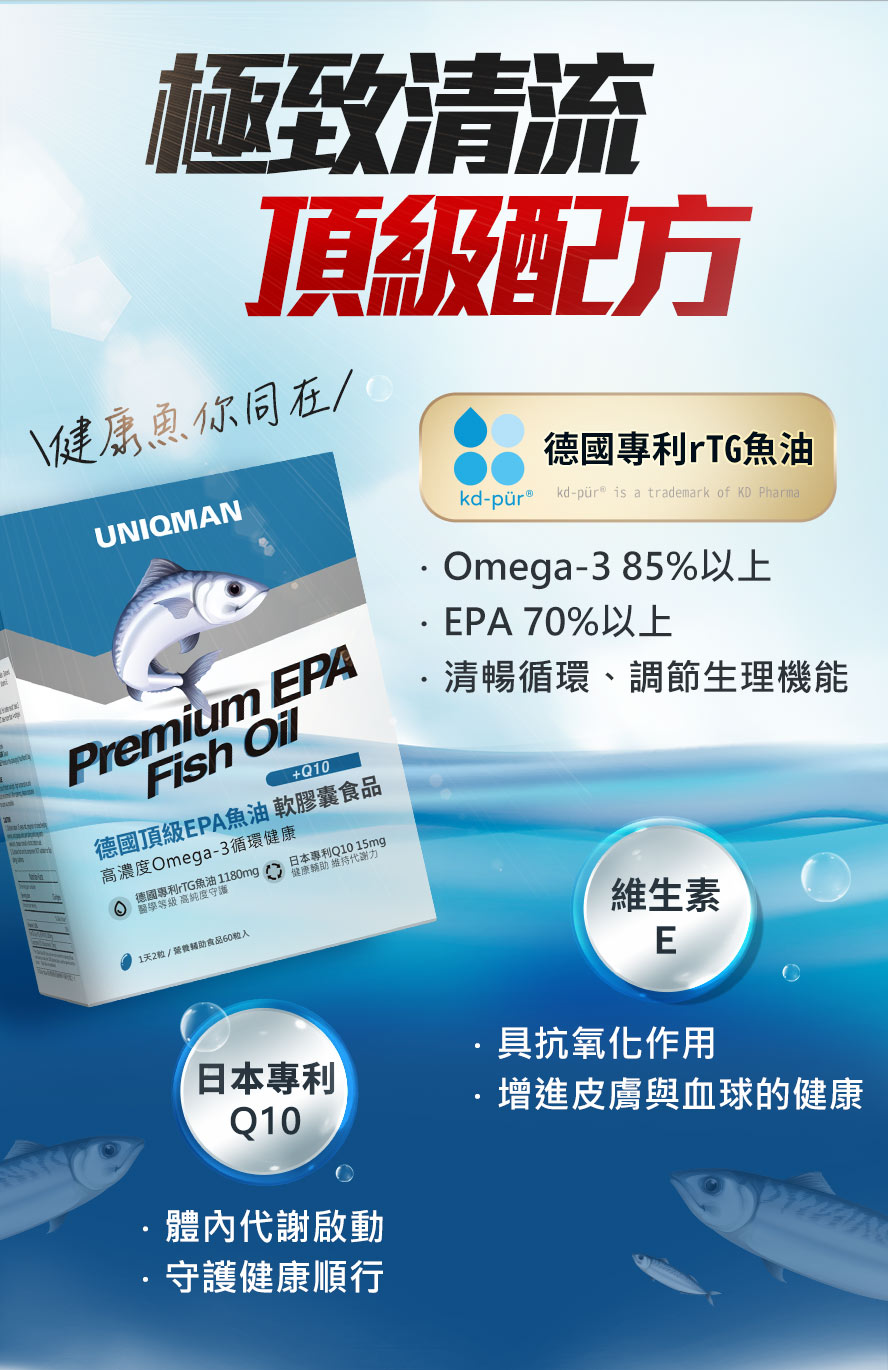 魚油中Omega3濃度達85%