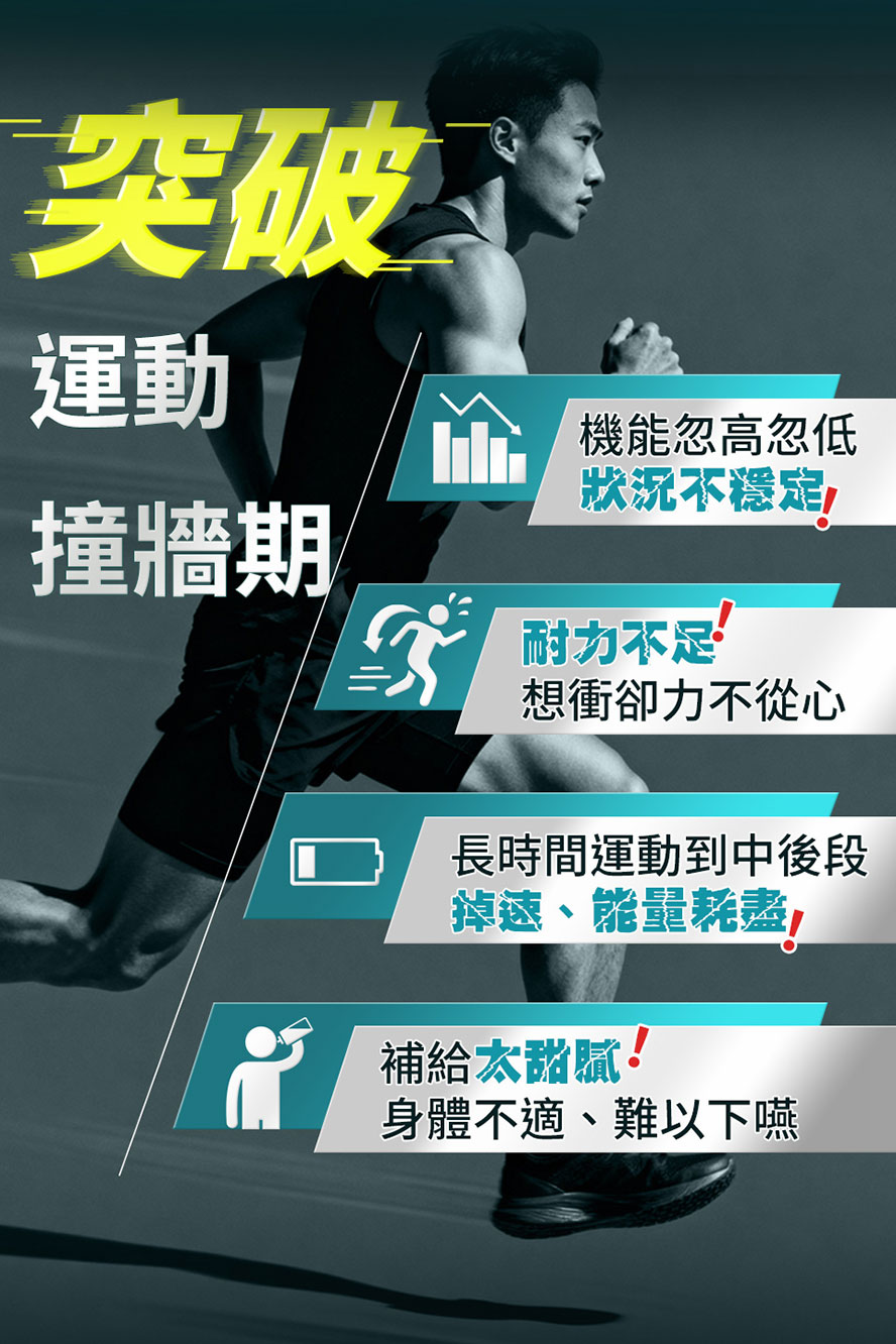 UNIQMAN運動果膠幫助你突破撞牆期!長時間運動體能耗盡、腿軟發抖時,30秒快速補充電解質,瞬間滿血復活
