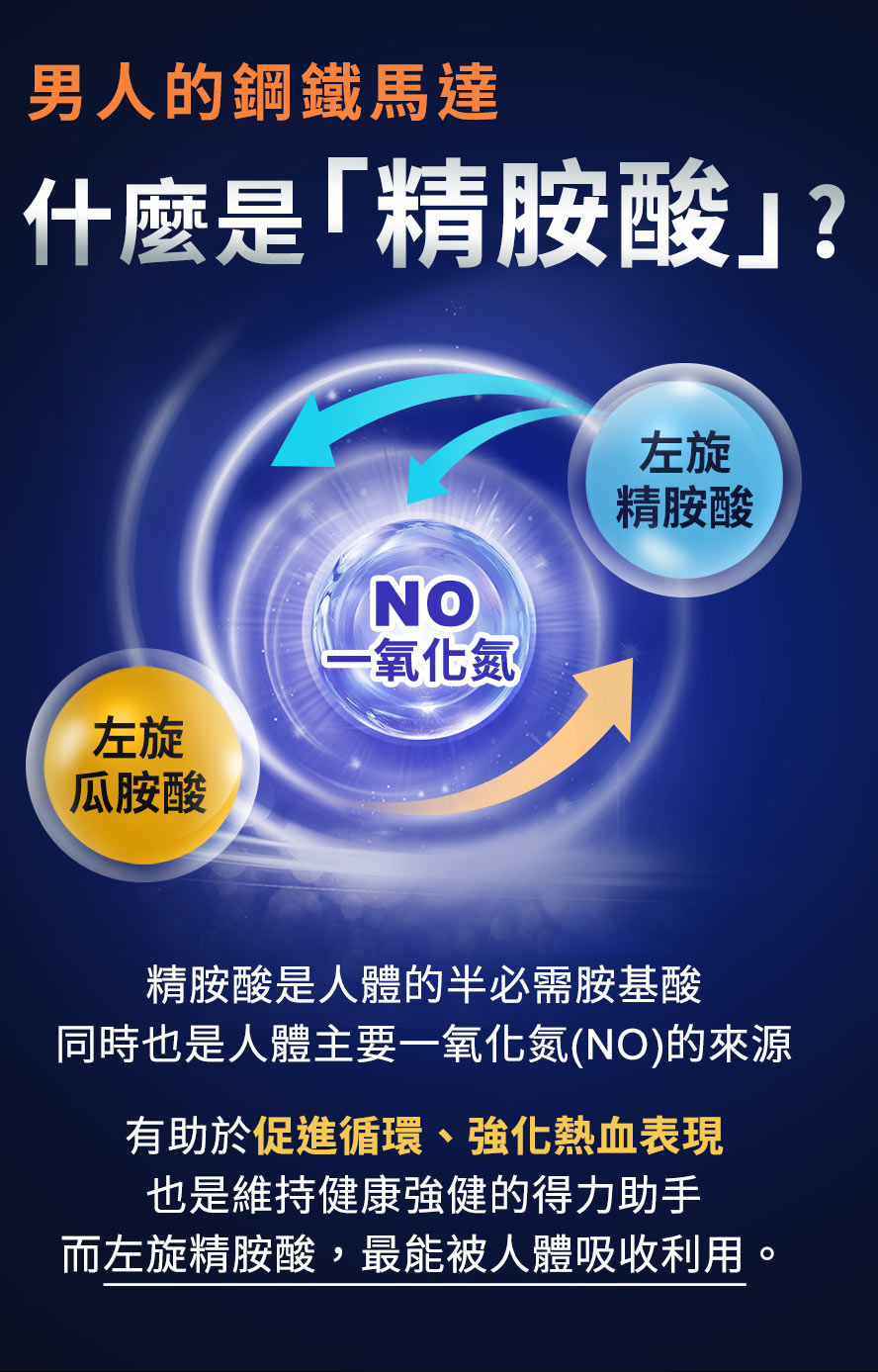 左旋精胺酸是身體製造一氧化氮的必備原料，因此每個人都非常需要補充UNIQMAN精胺酸