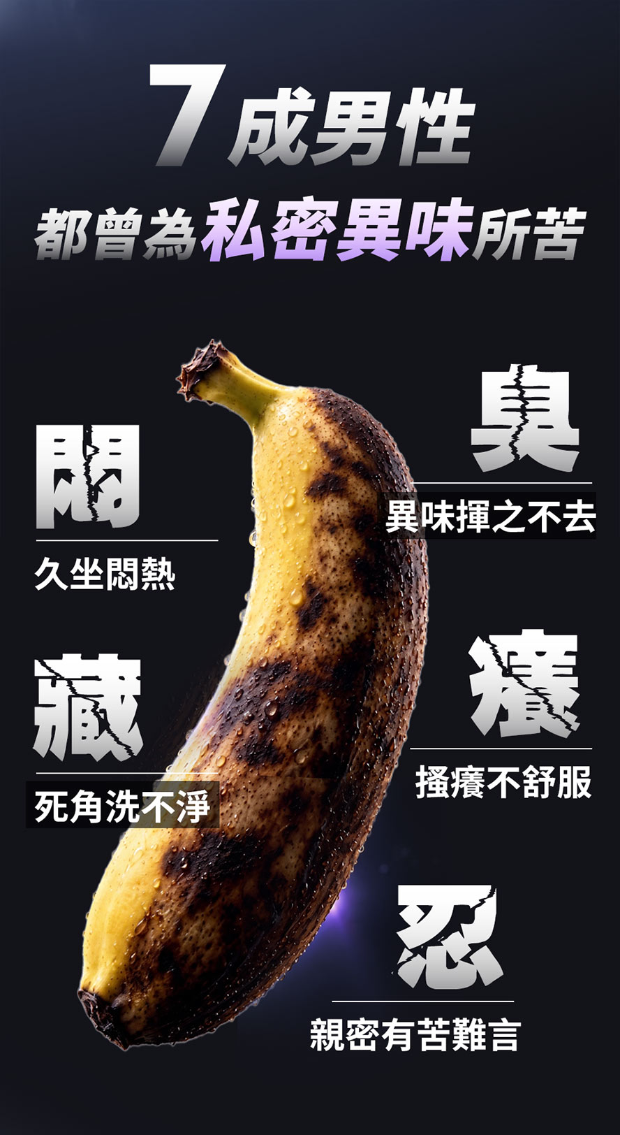 男性私密異味常見於久坐悶熱、皺褶死角洗不淨、搔癢不適,男性私密部位需要專屬清潔保養