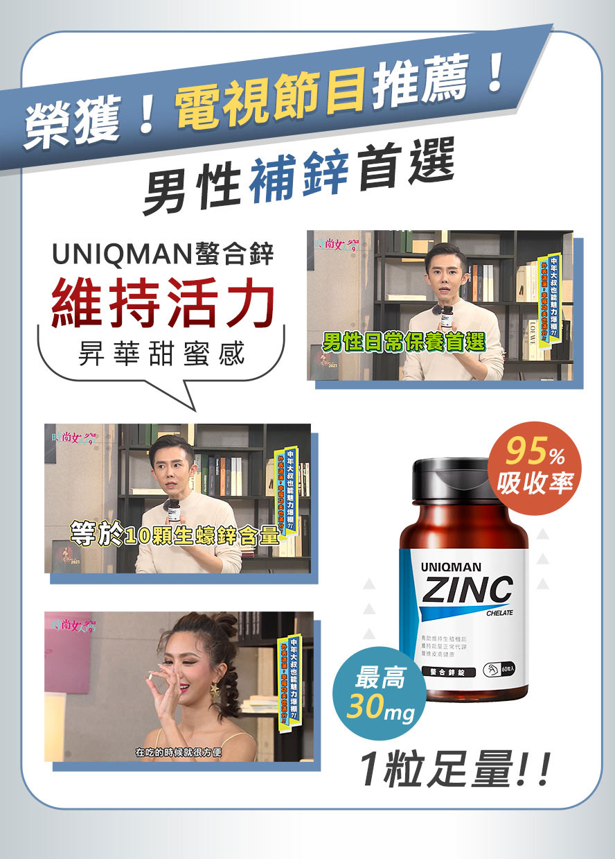 時尚女人窩推薦UNIQMAN螯合鋅