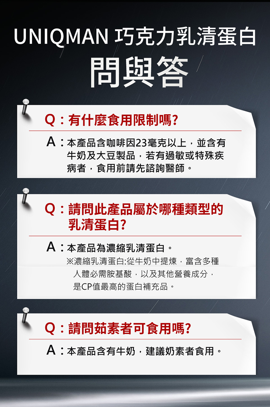 UNIQMAN乳清蛋白低脂,低卡,想增肌減脂最適合補充