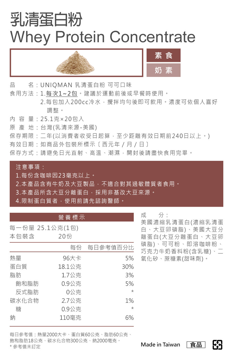 運動補充蛋白質首選UNIQMAN乳清蛋白